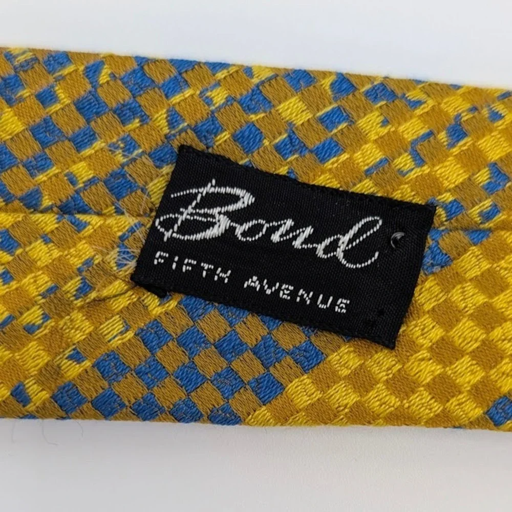 Vintage 70s Wide Tie Yellow Retro Short 4